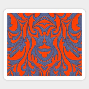 Tomato Red Aesthetic Fractal Pattern Sticker